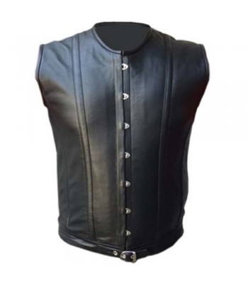 Mens Sheep Skin Real Leather Vest Steel Boned Victorian Style Corset Gothic Steampunk Vest  (2025)
